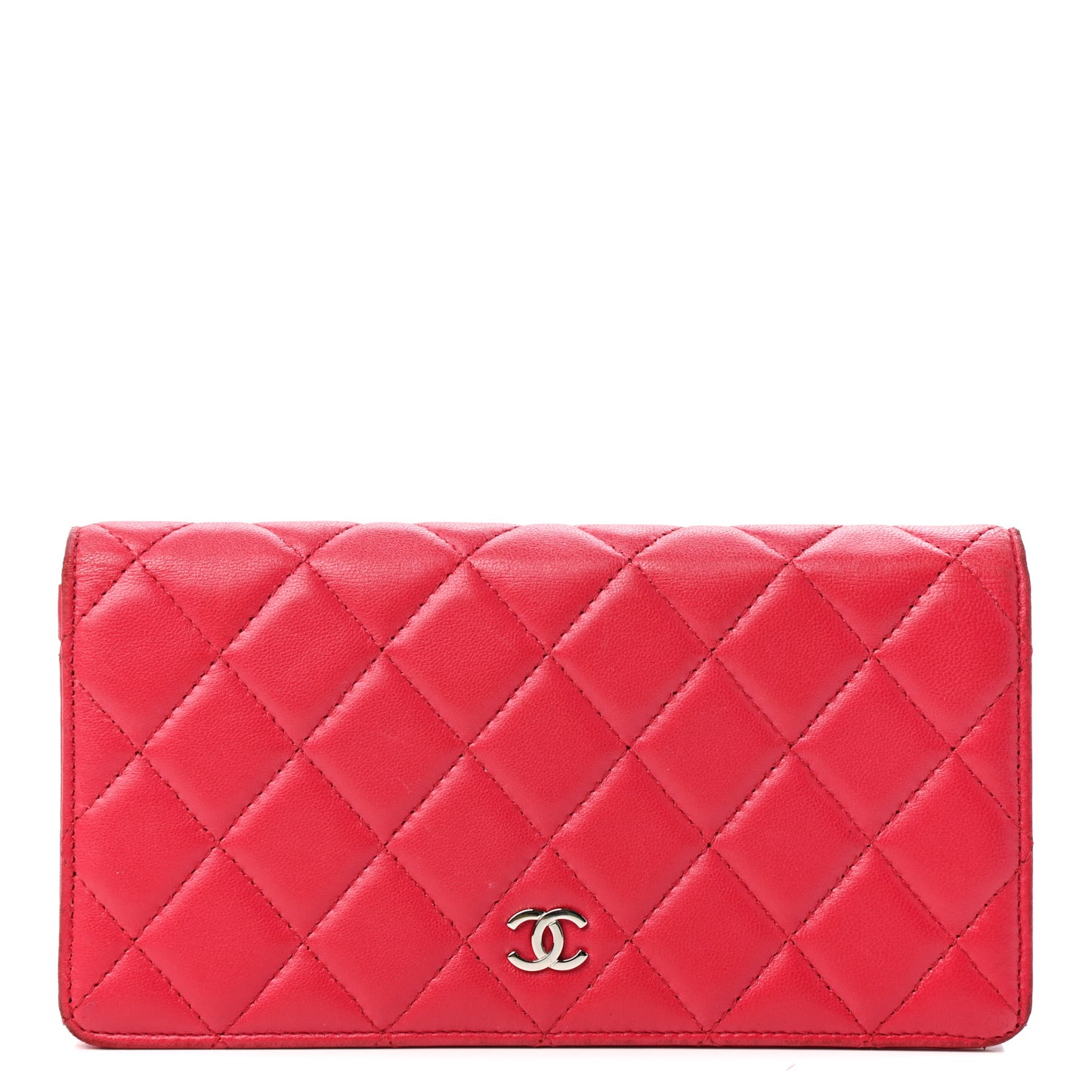 Lambskin Quilted Yen Wallet Fuchsia