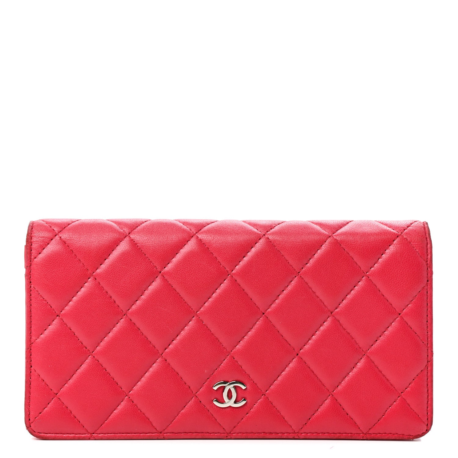 Chanel Lambskin Quilted Yen Wallet Fuchsia 1 of 9