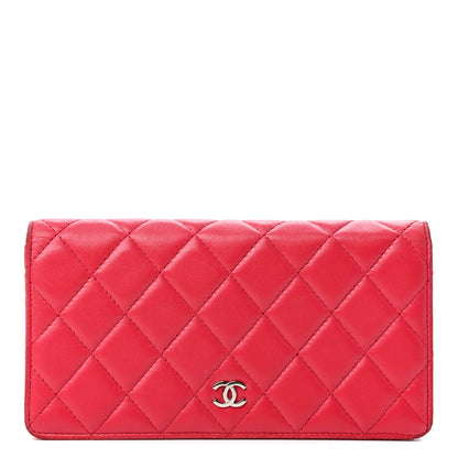 Chanel Lambskin Quilted Yen Wallet Fuchsia 1 of 9