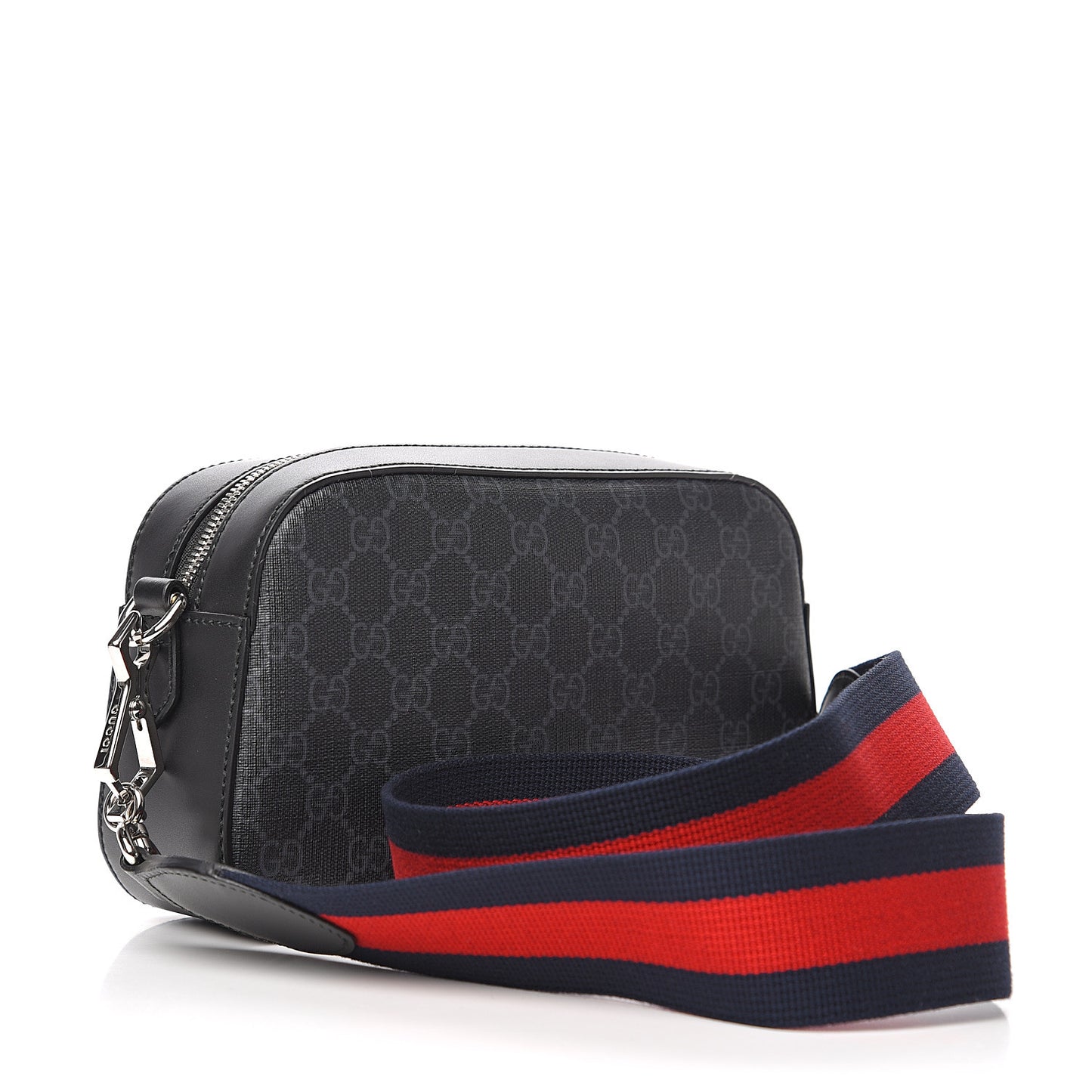 GG Supreme Monogram Web Shoulder Bag Black Grey