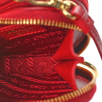 Prada Saffiano Mini Heart Pouch Fuoco 5 of 8