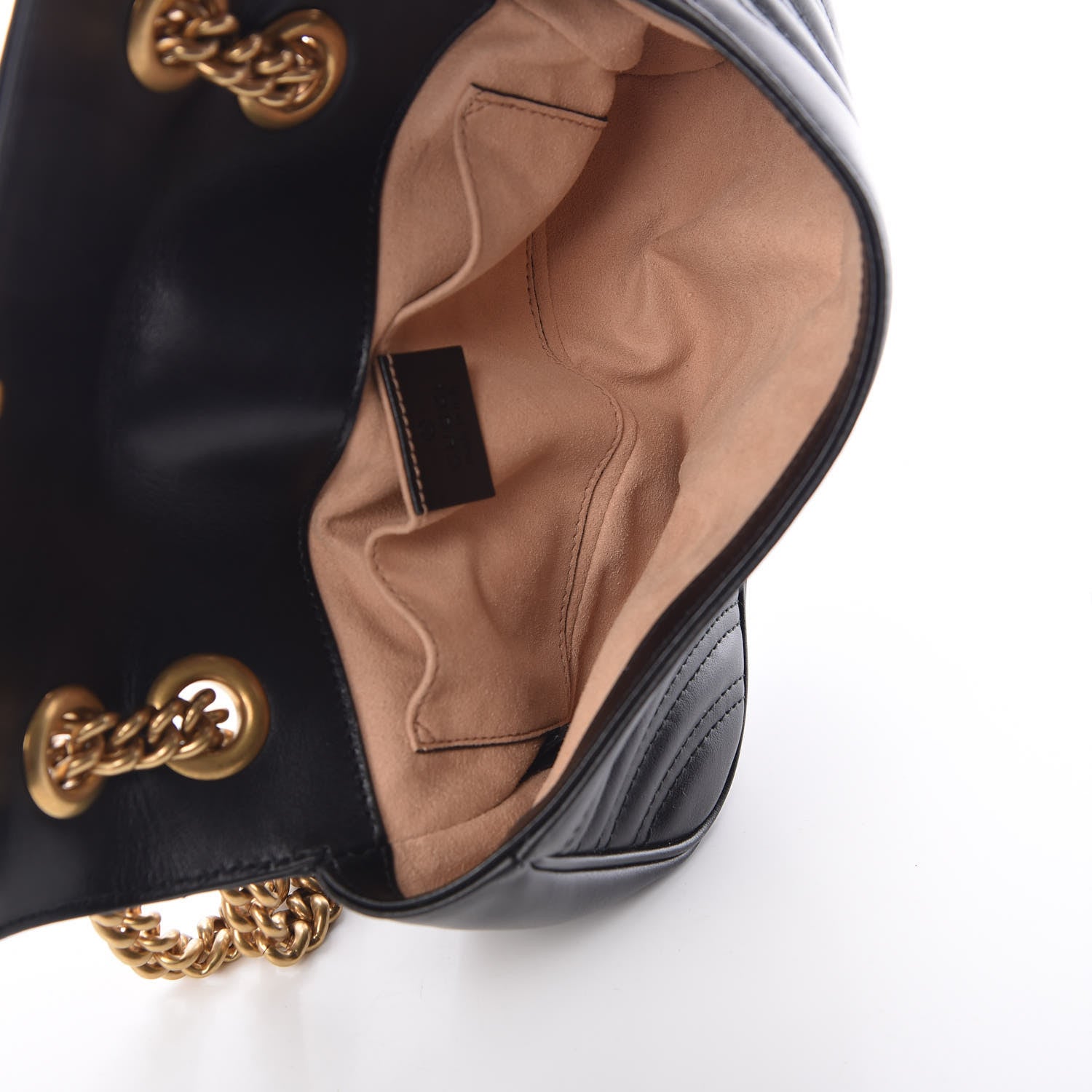 Gucci Calfskin Matelasse Mini GG Marmont Shoulder Bag Black 7 of 10