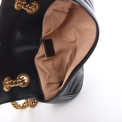 Gucci Calfskin Matelasse Mini GG Marmont Shoulder Bag Black 7 of 10