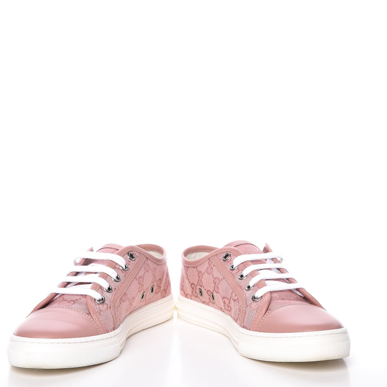 Gucci GG Monogram Calfskin Womens Low Top Sneakers 35 Pink Soft Pink 5 of 15
