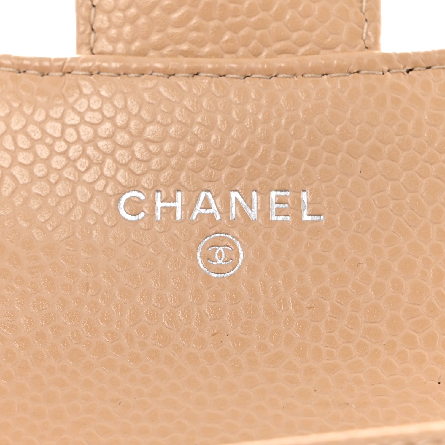 Chanel Caviar Quilted Flap Card Holder Wallet Beige 6 of 9
