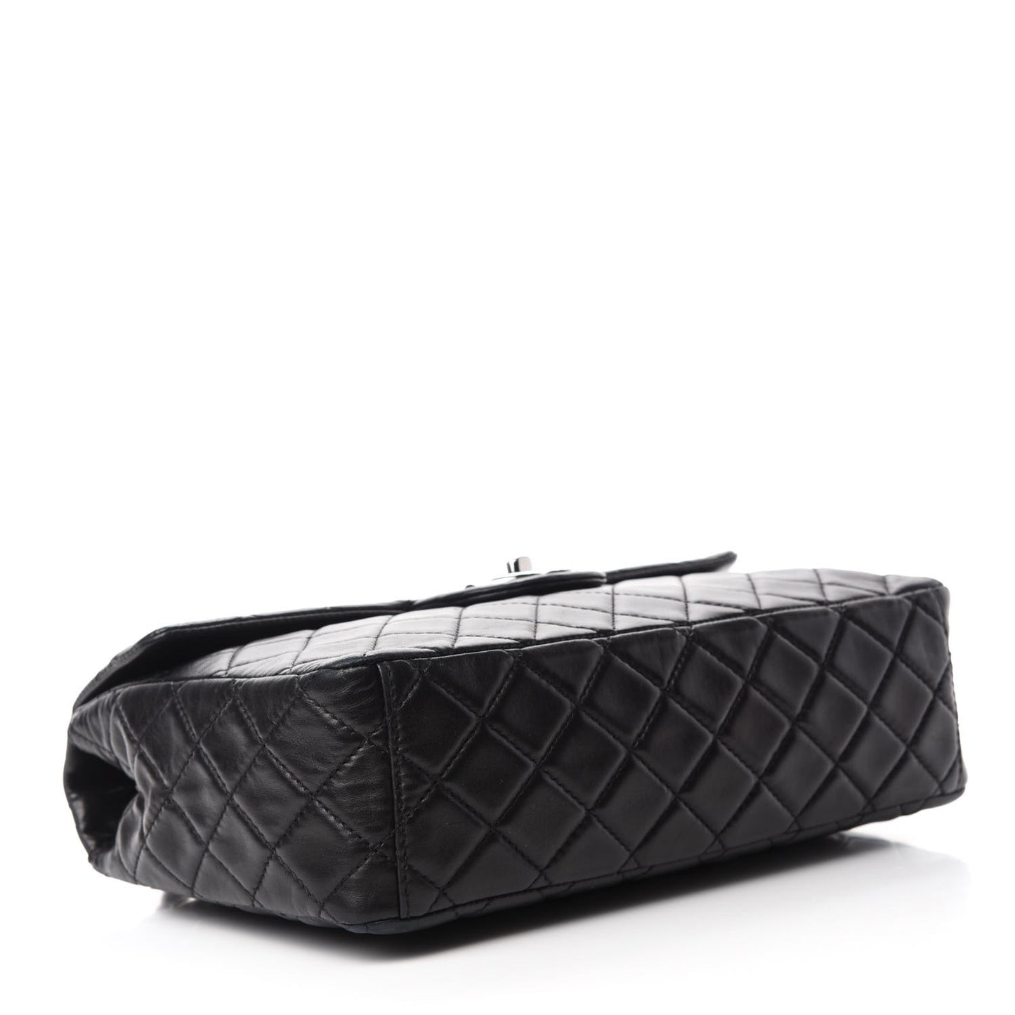 Lambskin Quilted Maxi Single Flap Black