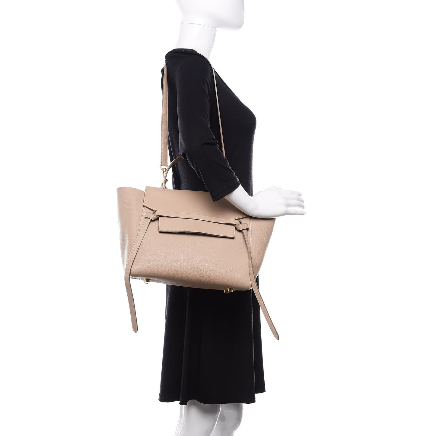 Grained Calfskin Mini Belt Bag Light Taupe