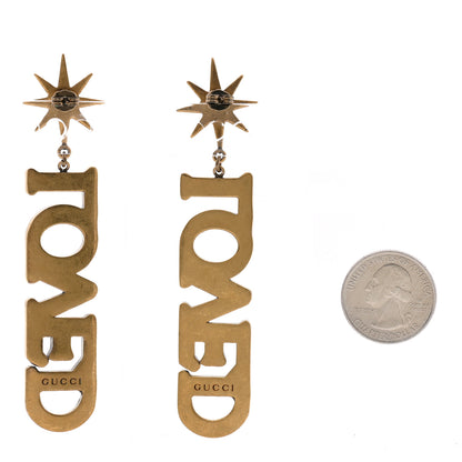 Gucci Gold Crystal Loved Single Earrings Multi 2 of 4