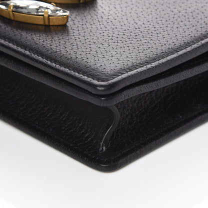 Gucci Calfskin Marquise Crystals Mini GG Chain Wallet Black 6 of 11
