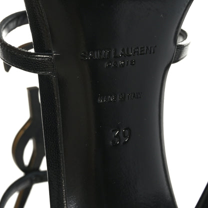Saint Laurent Calfskin Cassandra 110 Sandals 39 Black Gold 7 of 7