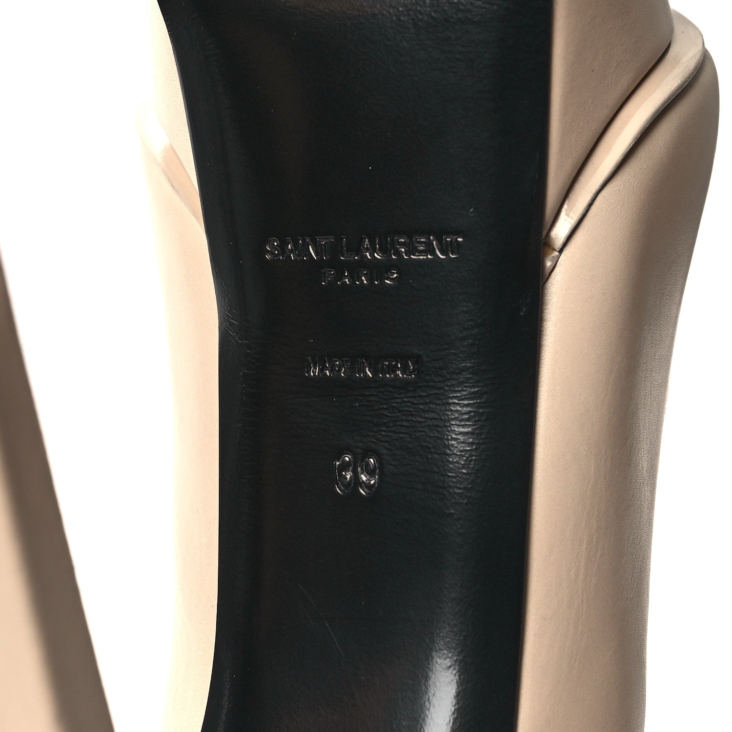 Saint Laurent Calfskin Cap Toe Janis 105 Platform Pumps 39 Powder 6 of 8