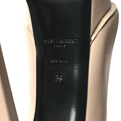 Saint Laurent Calfskin Cap Toe Janis 105 Platform Pumps 39 Powder 6 of 8