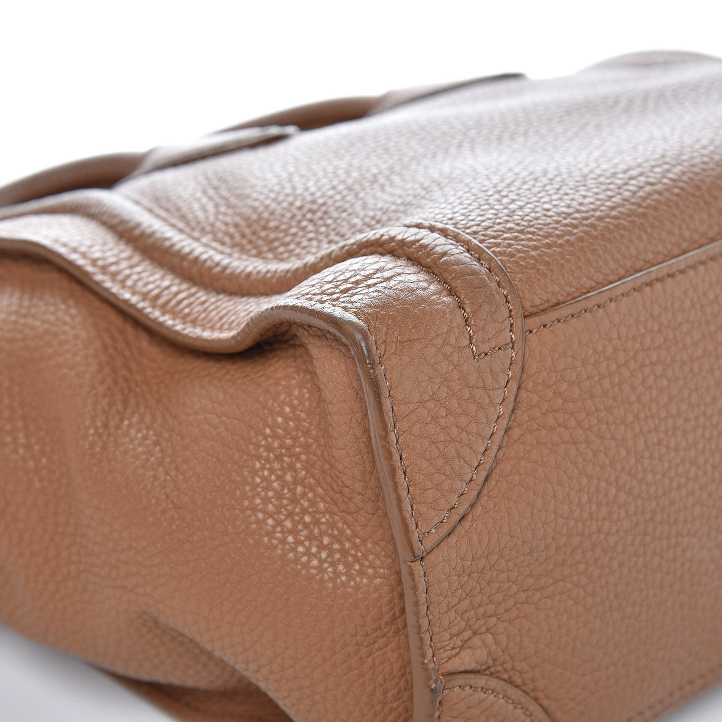 Pebbled Calfskin Micro Luggage Camel