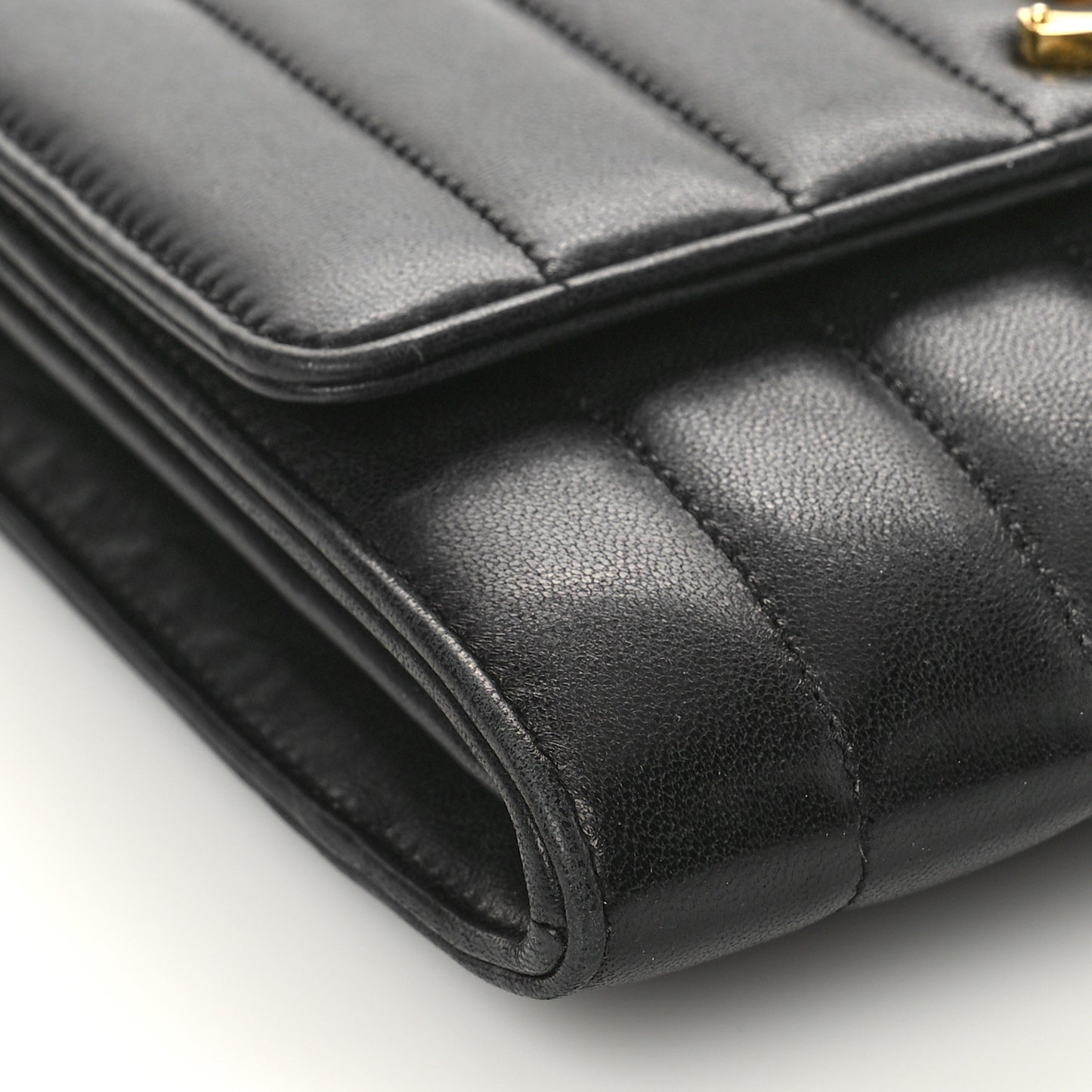 Lambskin Matelasse Monogram Medium Vicky Chain Bag Black