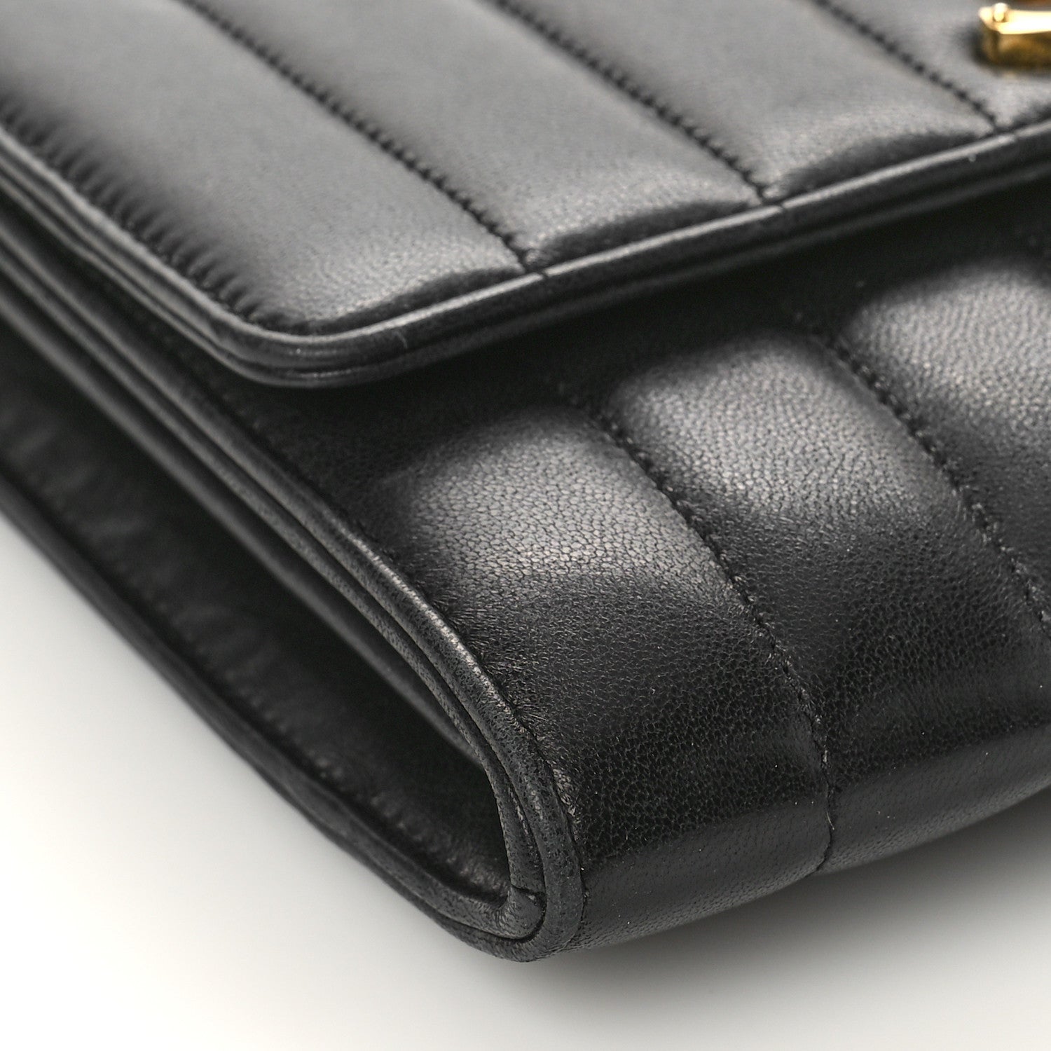 Saint Laurent Lambskin Matelasse Monogram Medium Vicky Chain Bag Black 7 of 10