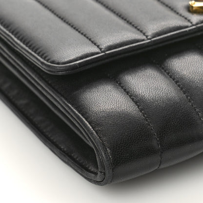 Saint Laurent Lambskin Matelasse Monogram Medium Vicky Chain Bag Black 7 of 10