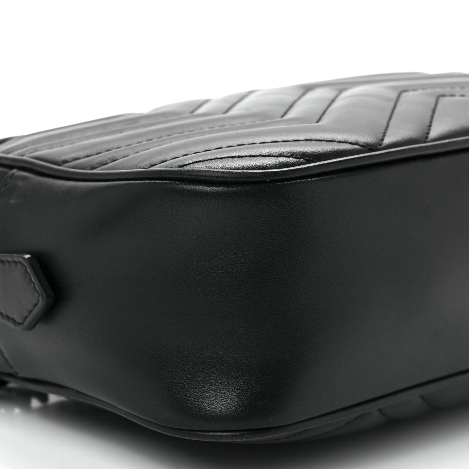 Gucci Calfskin Matelasse Monochrome Small GG Marmont Chain Shoulder Bag Black 10 of 11