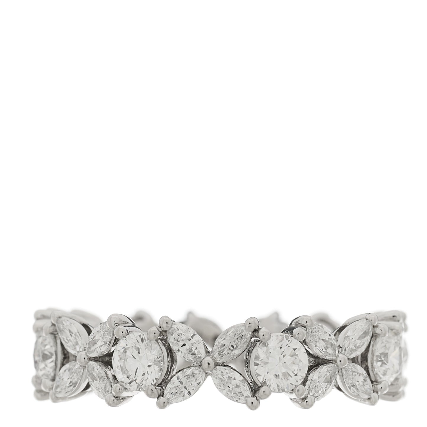 Platinum Diamond Victoria Alternating Band Ring 53 6.5