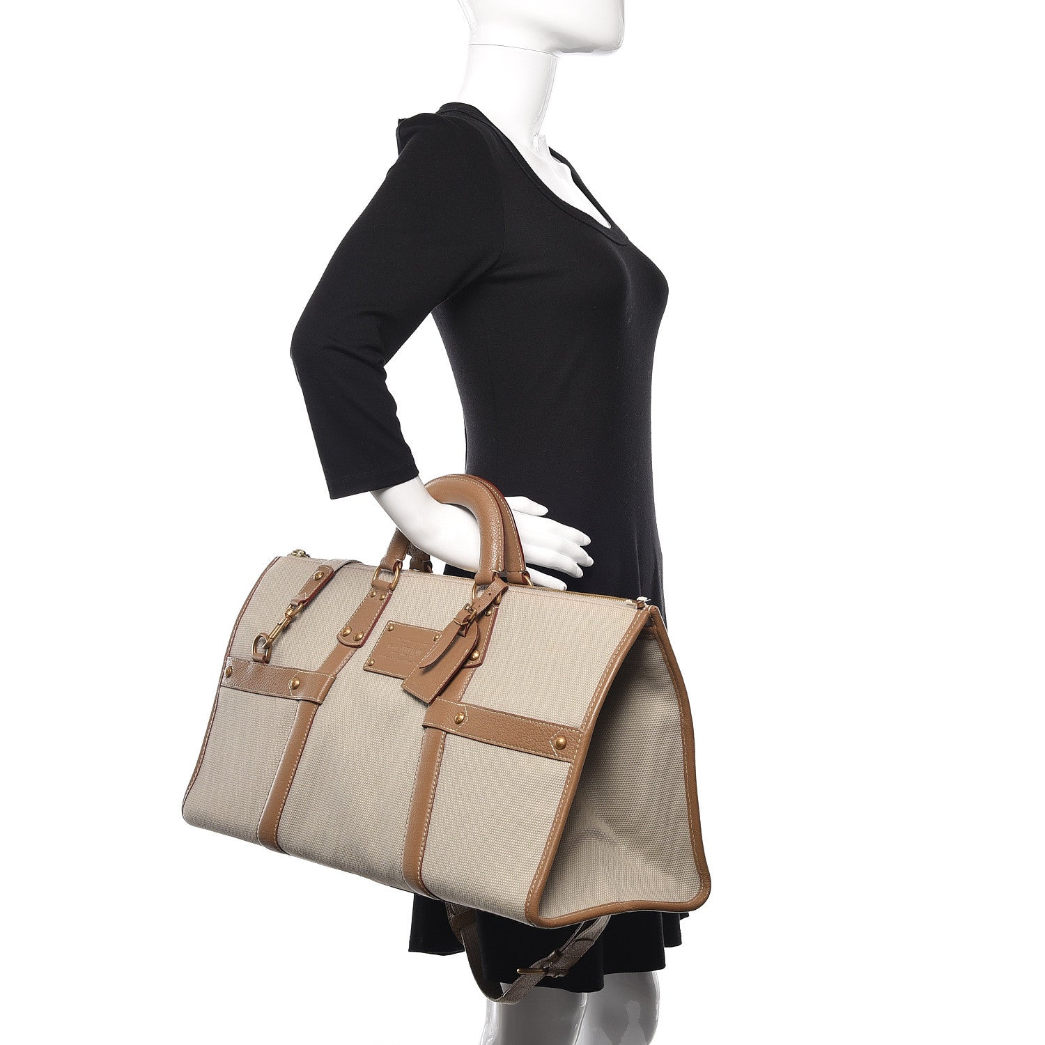 Louis Vuitton Toile Trianon Sac Neverfull Weekender 50 Beige 2 of 11