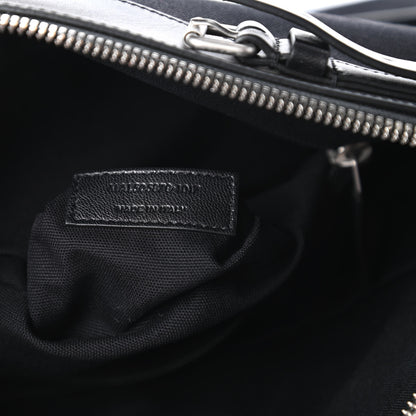 Saint Laurent Canvas Calfskin Belted Flat Messenger Bag Black 9 of 10
