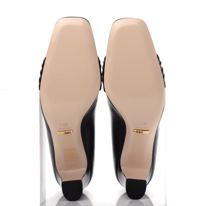 Gucci Malaga Kid Half Moon GG Square Toe Pumps 38.5 Black 6 of 11