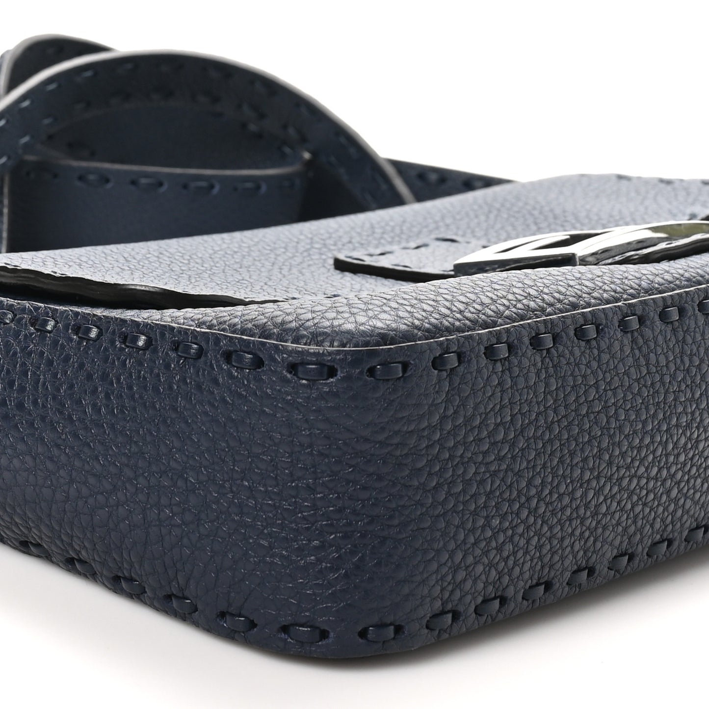 Cuoio Roma Sellerissima Nappa Sintetica Tape Stitch Baguette Notte