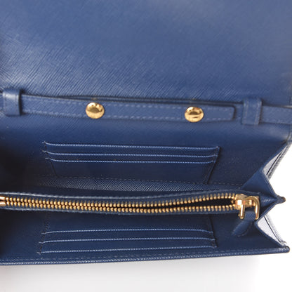 Prada Saffiano Fiocco Bow Flap Wallet Bleuette 5 of 8
