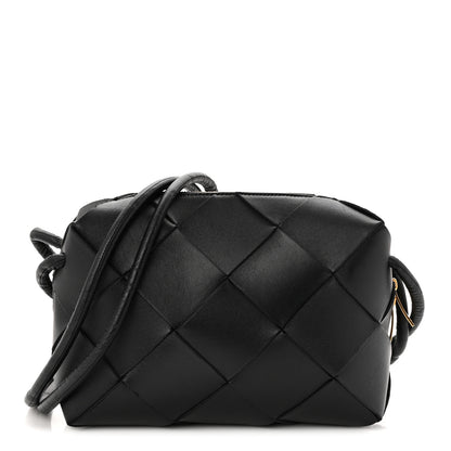 Bottega Veneta Lambskin Maxi Intrecciato Small Cassette Camera Bag Black 1 of 8