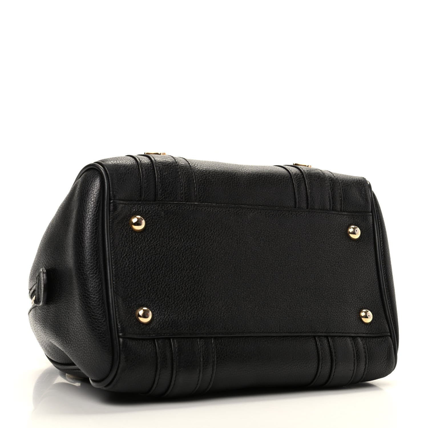 MCM Grained Calfskin Studded Boston Bag Black 4 of 9