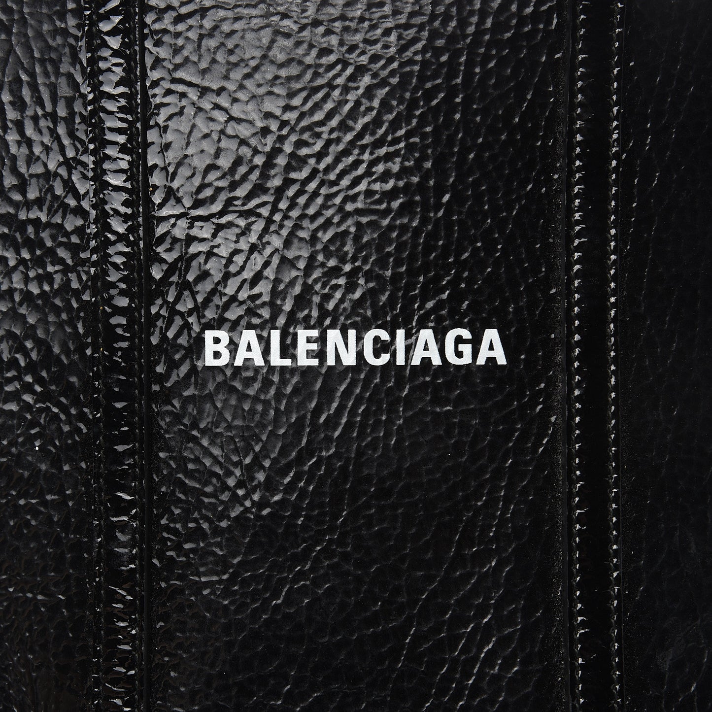 Textured Patent Calfskin XXS Everyday Tote Black