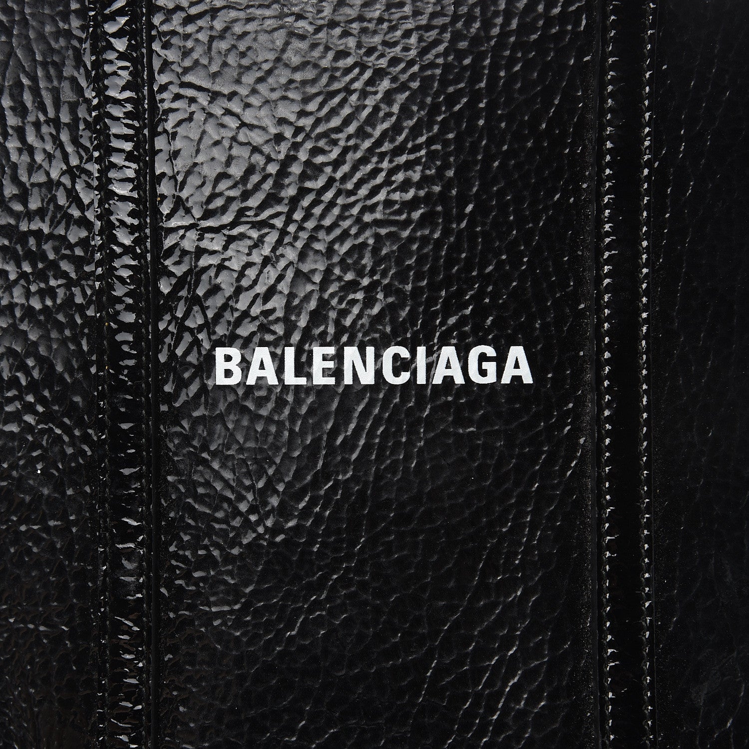 Balenciaga Textured Patent Calfskin XXS Everyday Tote Black 7 of 9