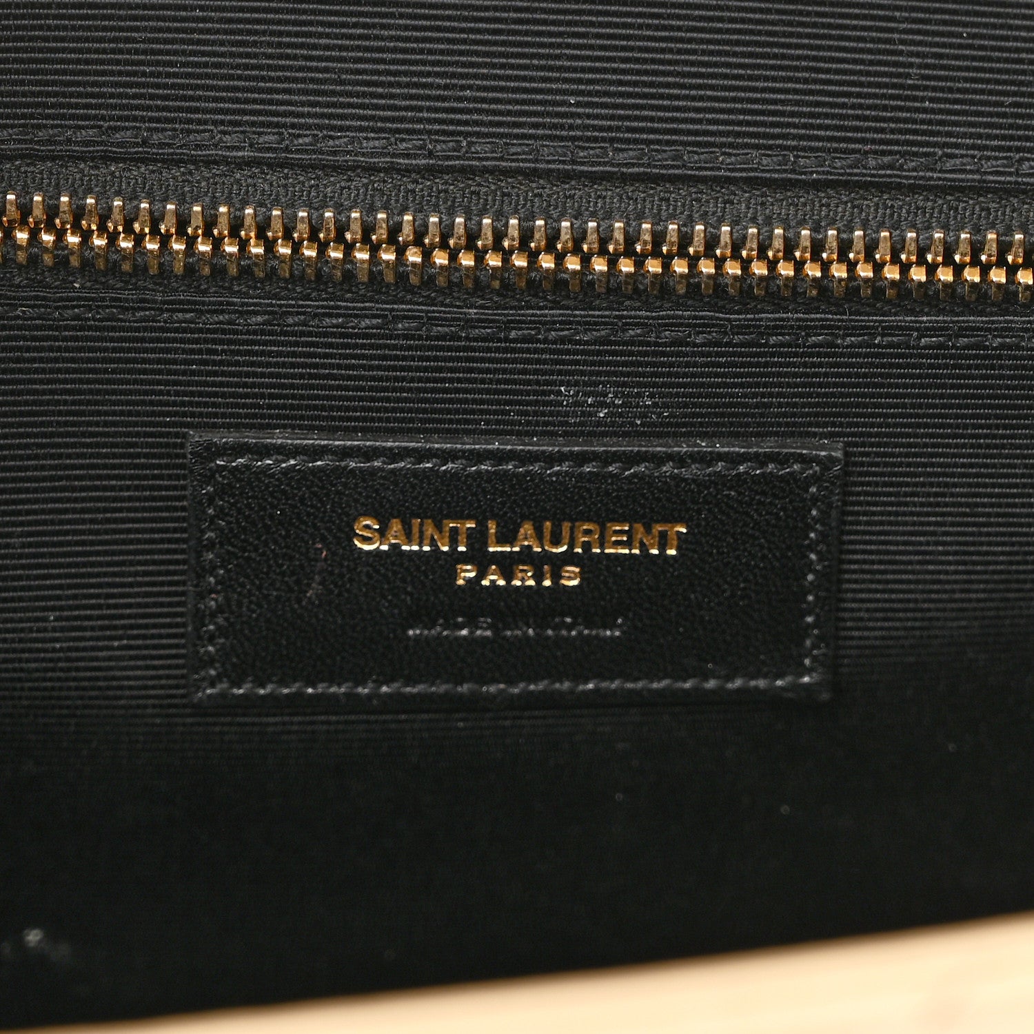 Saint Laurent Grain De Poudre Matelasse Chevron Large Monogram Satchel Dark Beige 6 of 13
