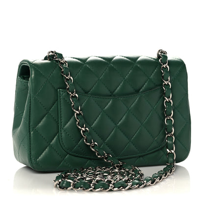 Chanel Lambskin Quilted Mini Rectangular Flap Green 2 of 9