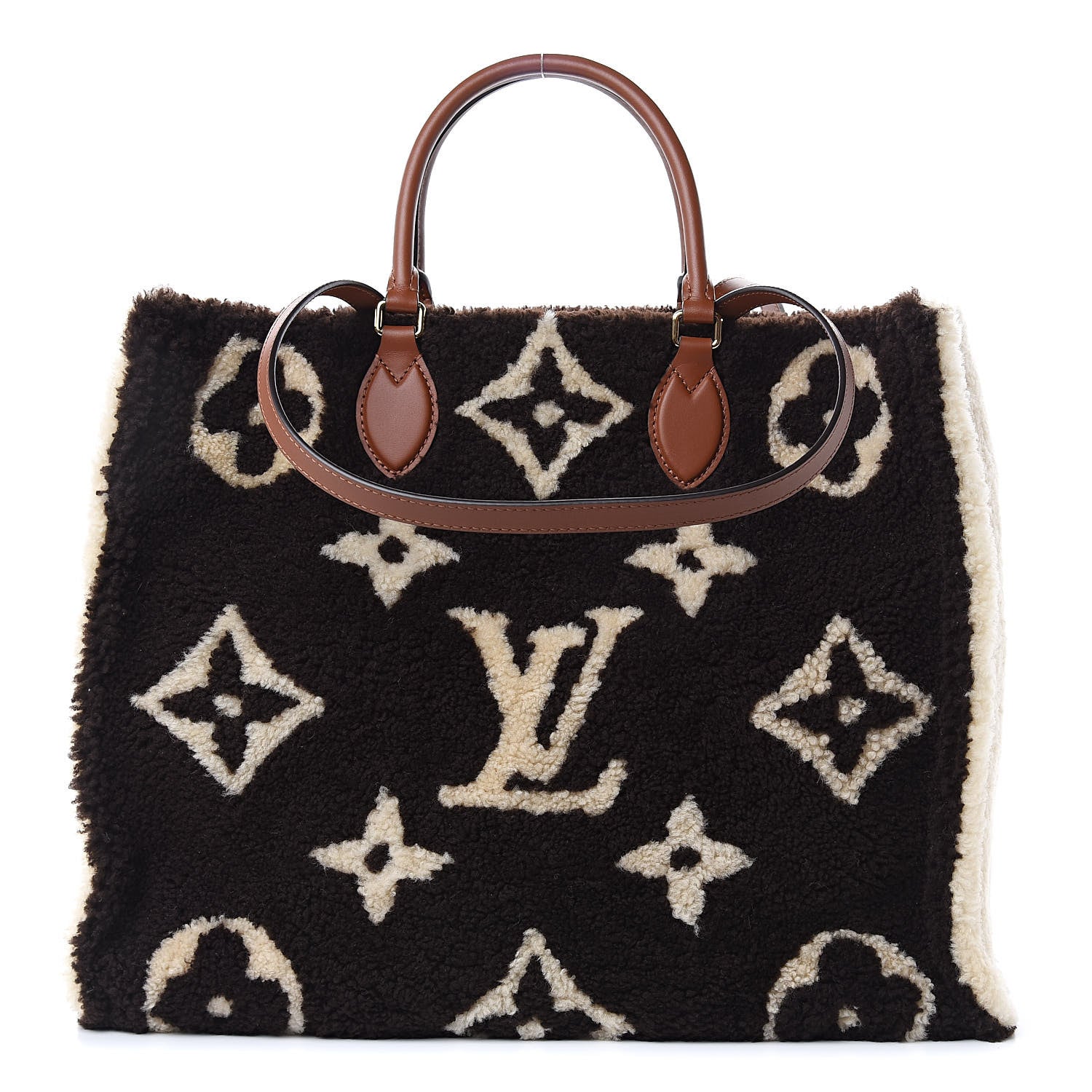 Louis Vuitton Shearling Monogram Giant Teddy Onthego GM Black White 1 of 9