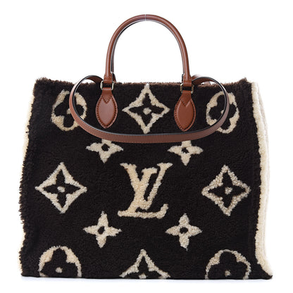Louis Vuitton Shearling Monogram Giant Teddy Onthego GM Black White 1 of 9