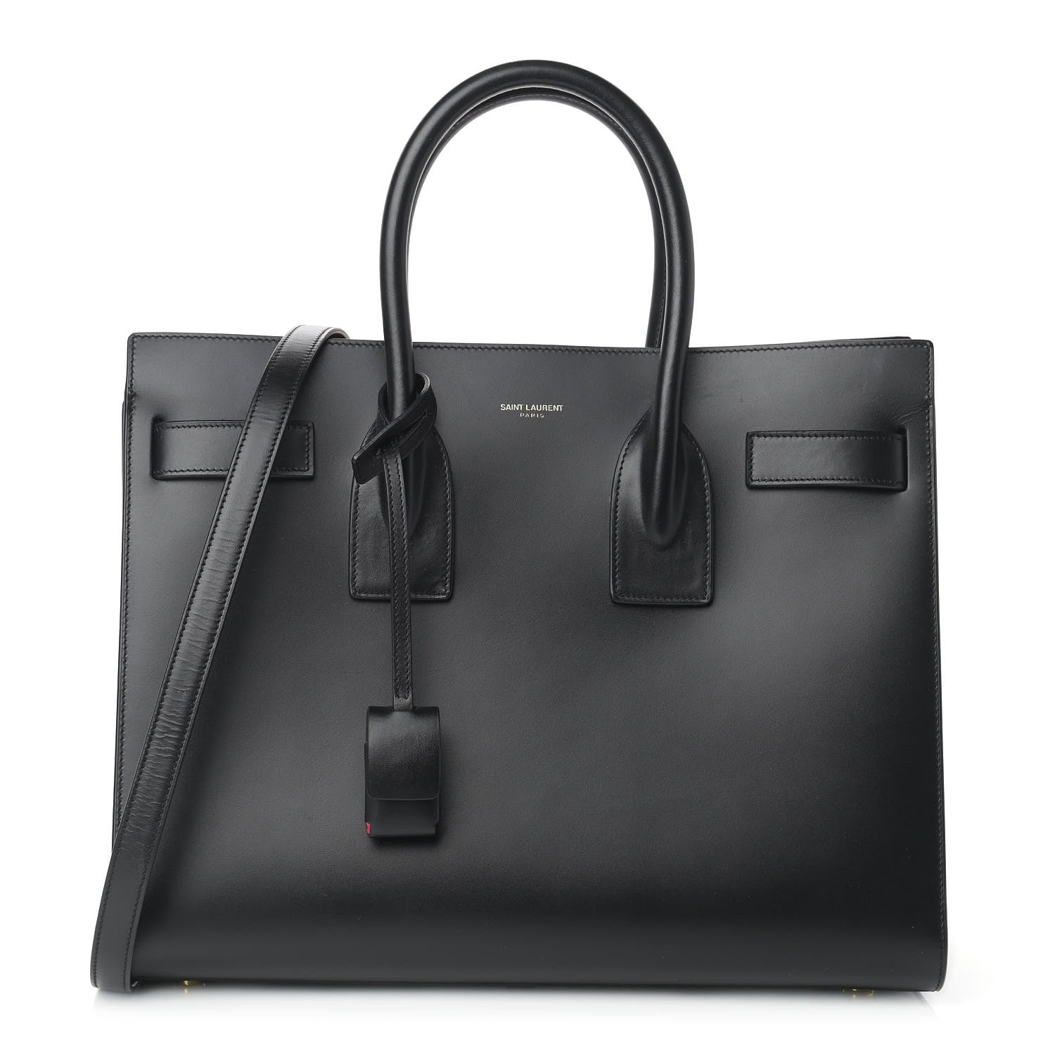Saint Laurent Calfskin Small Sac De Jour Black Fuchsia 1 of 18