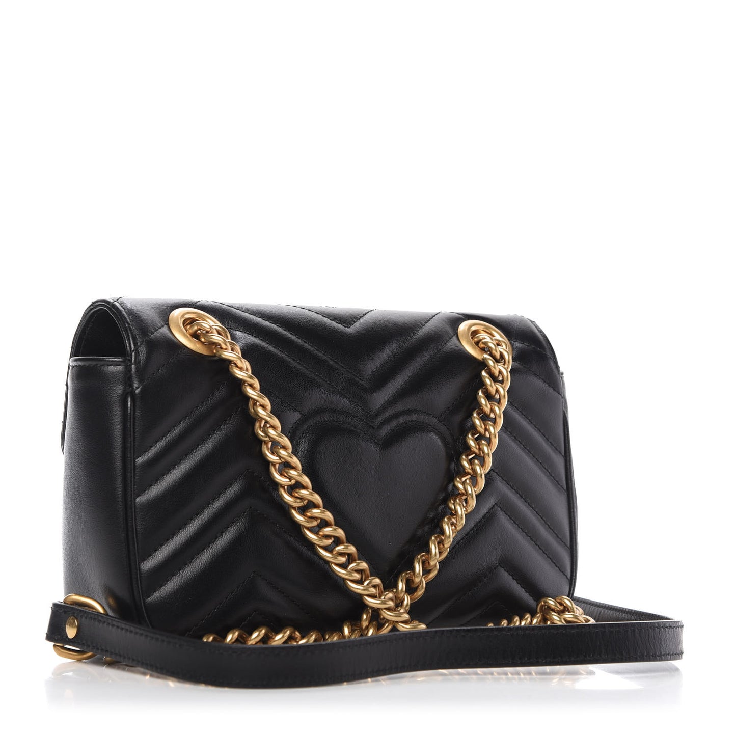 Calfskin Matelasse Mini GG Marmont Shoulder Bag Black