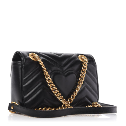 Gucci Calfskin Matelasse Mini GG Marmont Shoulder Bag Black 3 of 10