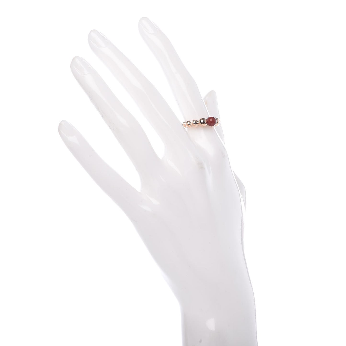 18K Rose Gold Carnelian Perlee Couleurs Variation Ring 50 5.25