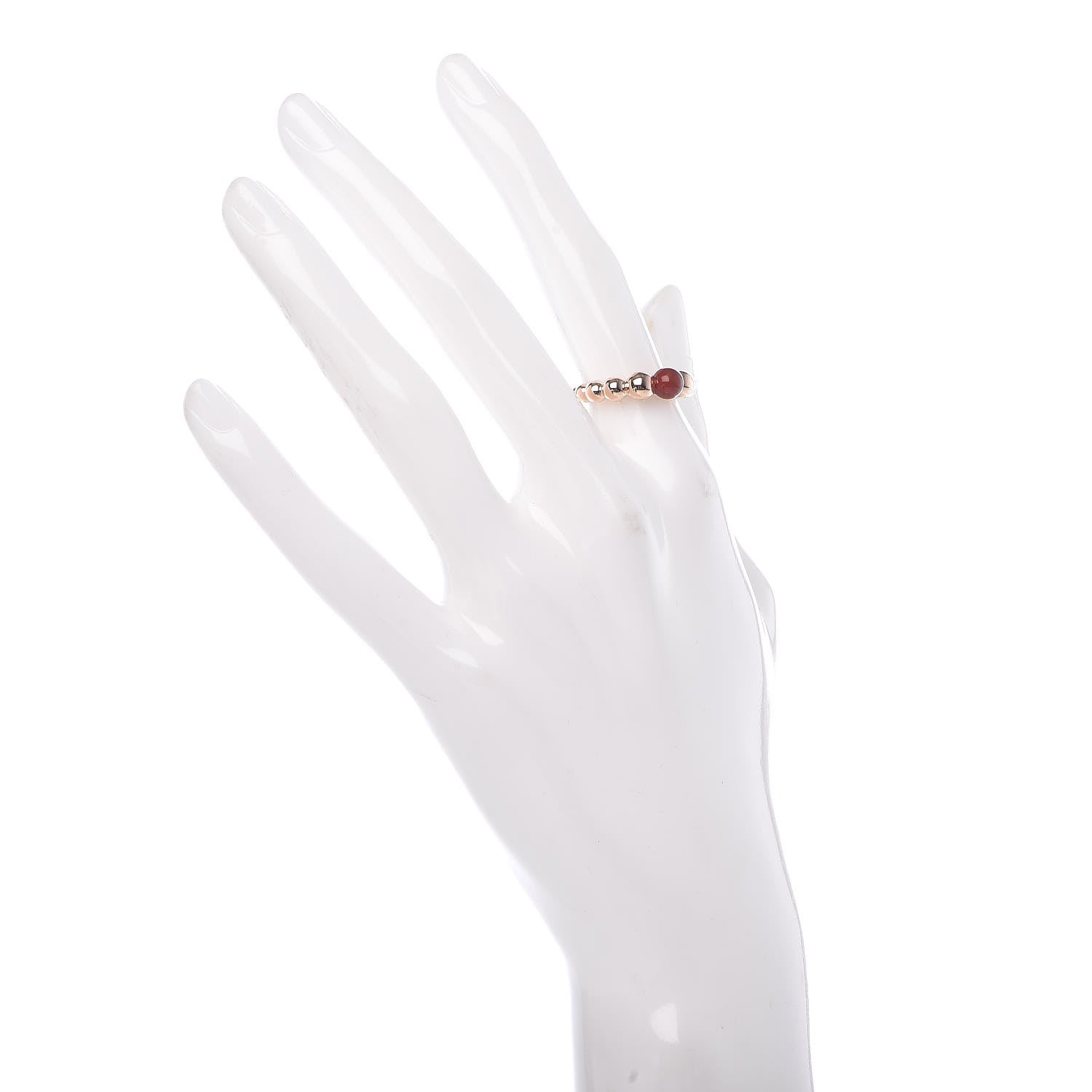 Van Cleef & Arpels 18K Rose Gold Carnelian Perlee Couleurs Variation Ring 50 5.25 2 of 6