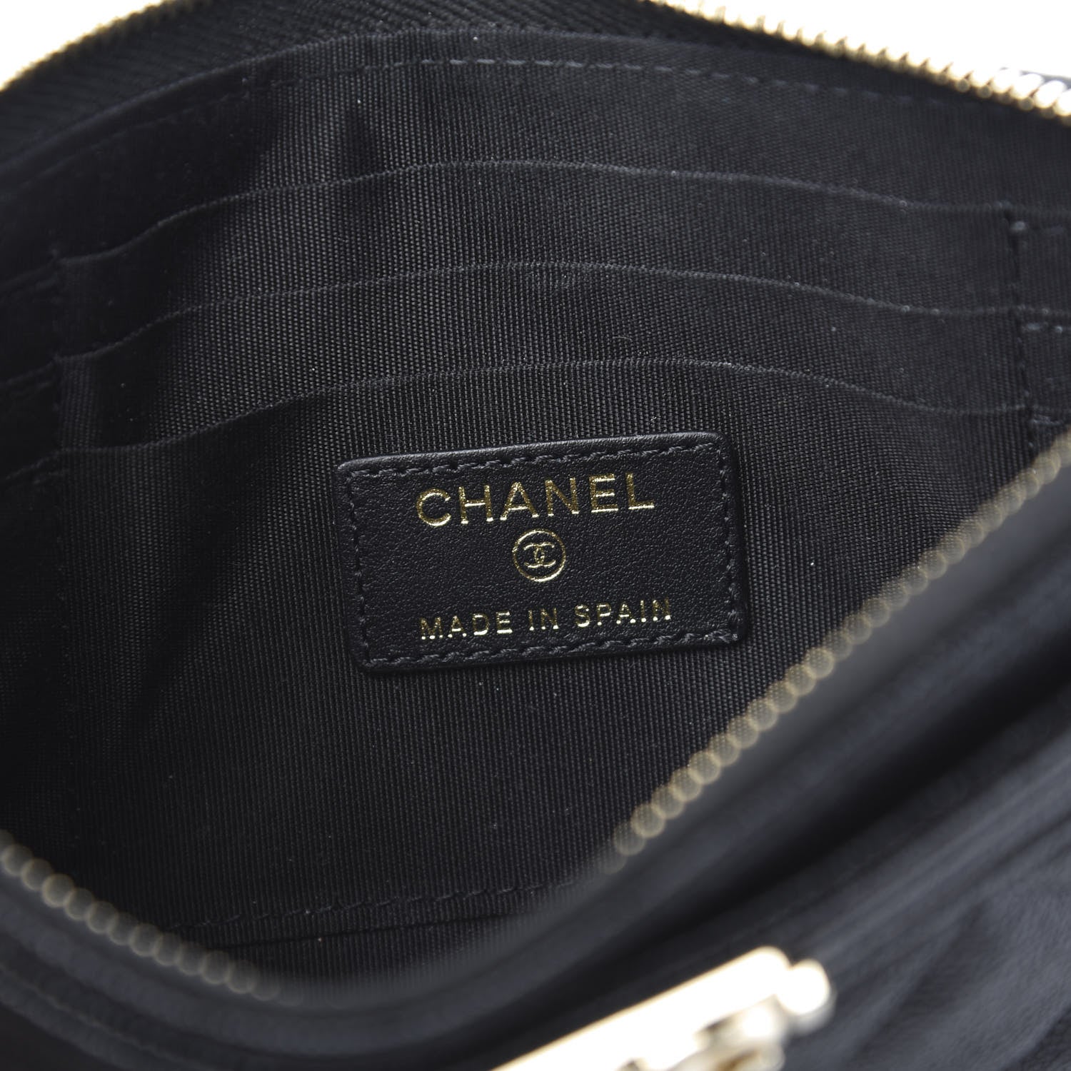 Chanel Caviar Quilted Classic Zip Boy Pouch Black 5 of 7