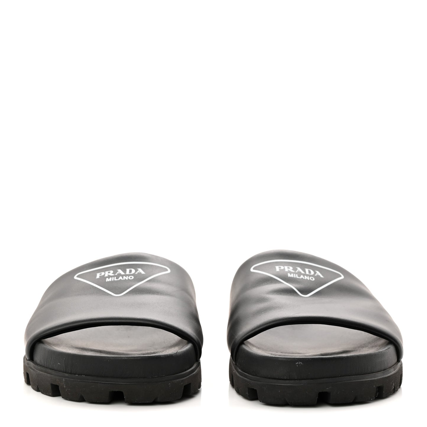 Nappa Womens Lug Sole 20mm Slide Sandals 39 Black