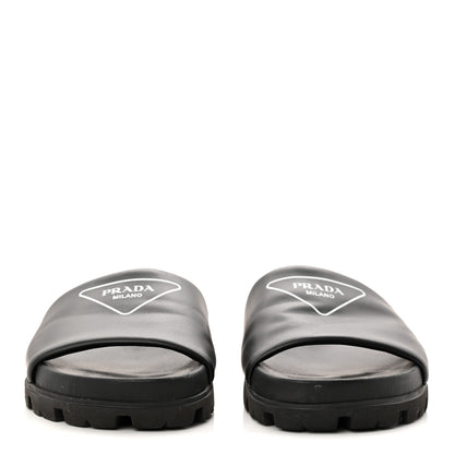 Prada Nappa Womens Lug Sole 20mm Slide Sandals 39 Black 3 of 9