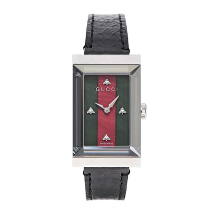 Gucci Stainless Steel Lizard 21mm Web G-Frame Quartz Watch Green 1 of 7
