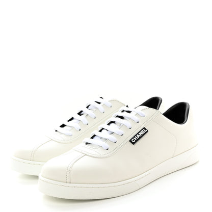 Chanel Calfskin Mens CC Sneakers 43 White 44 White 3 of 11