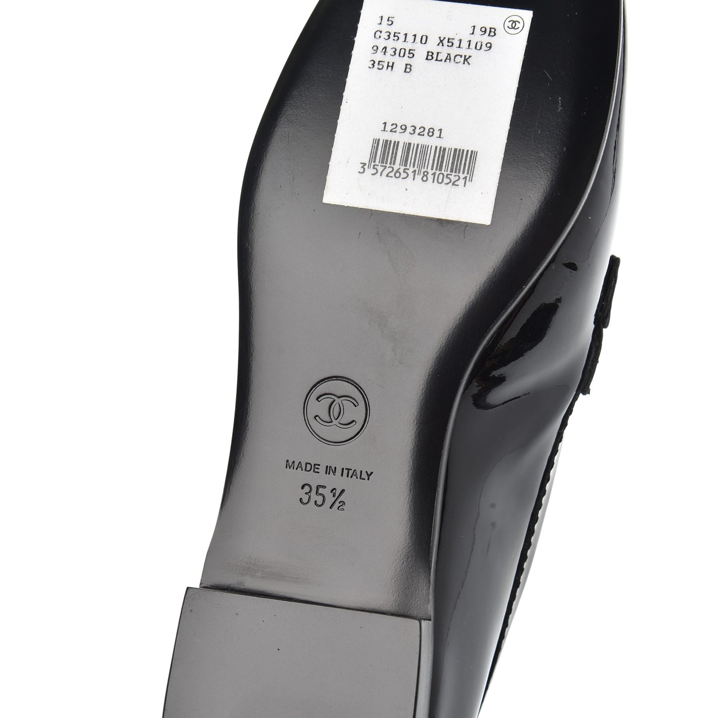 Patent CC Mocassin Loafers 35.5 Black