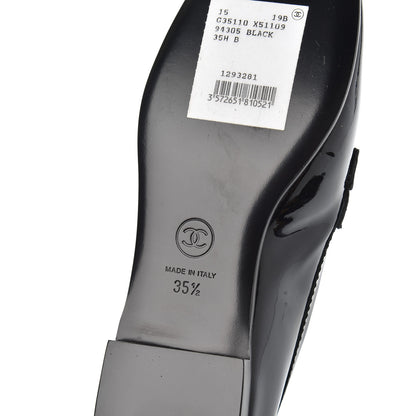 Chanel Patent CC Mocassin Loafers 35.5 Black 13 of 15