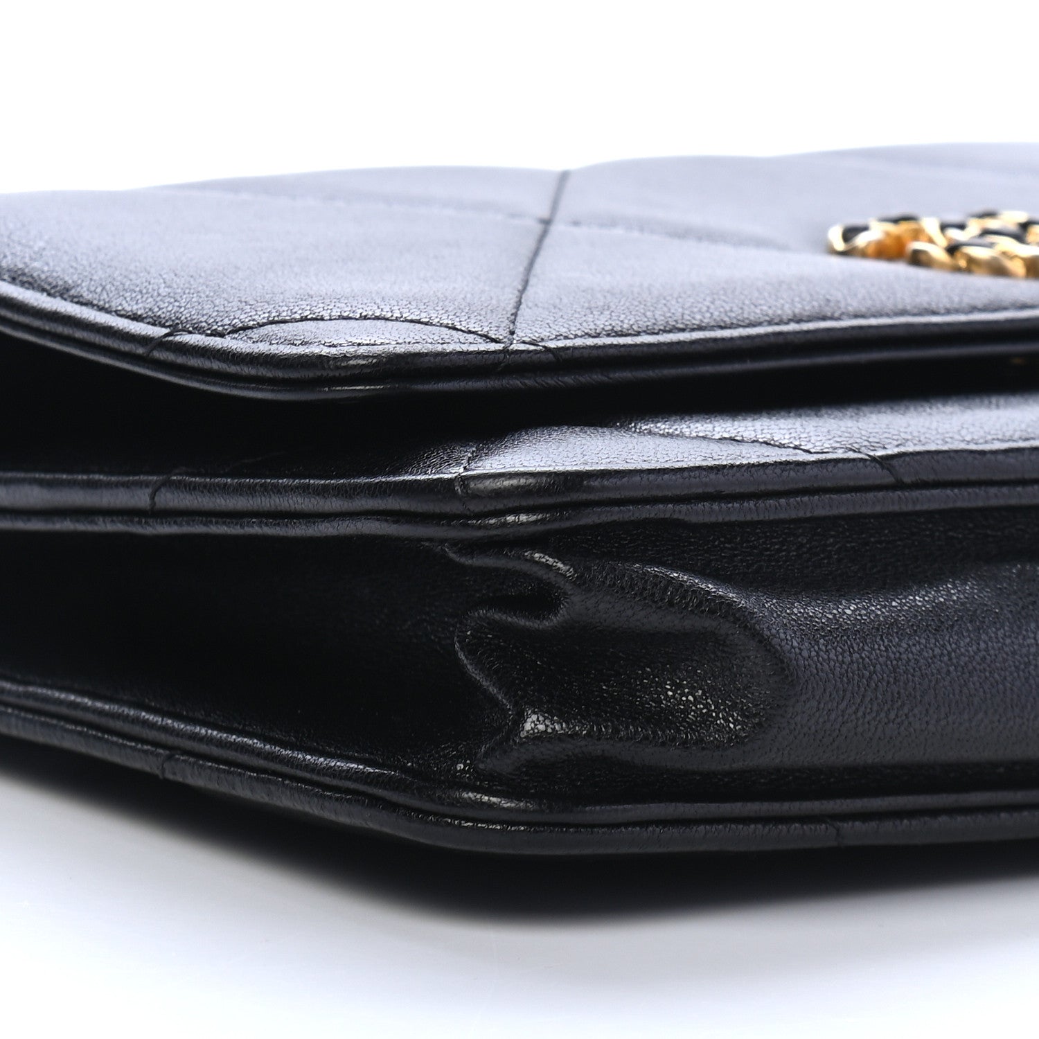 Chanel Lambskin Quilted Chanel 19 Wallet On Chain WOC Black 8 of 9