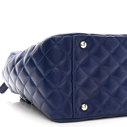 Chanel Lambskin Chevron Quilted Small Surpique Tote Dark Blue 9 of 11