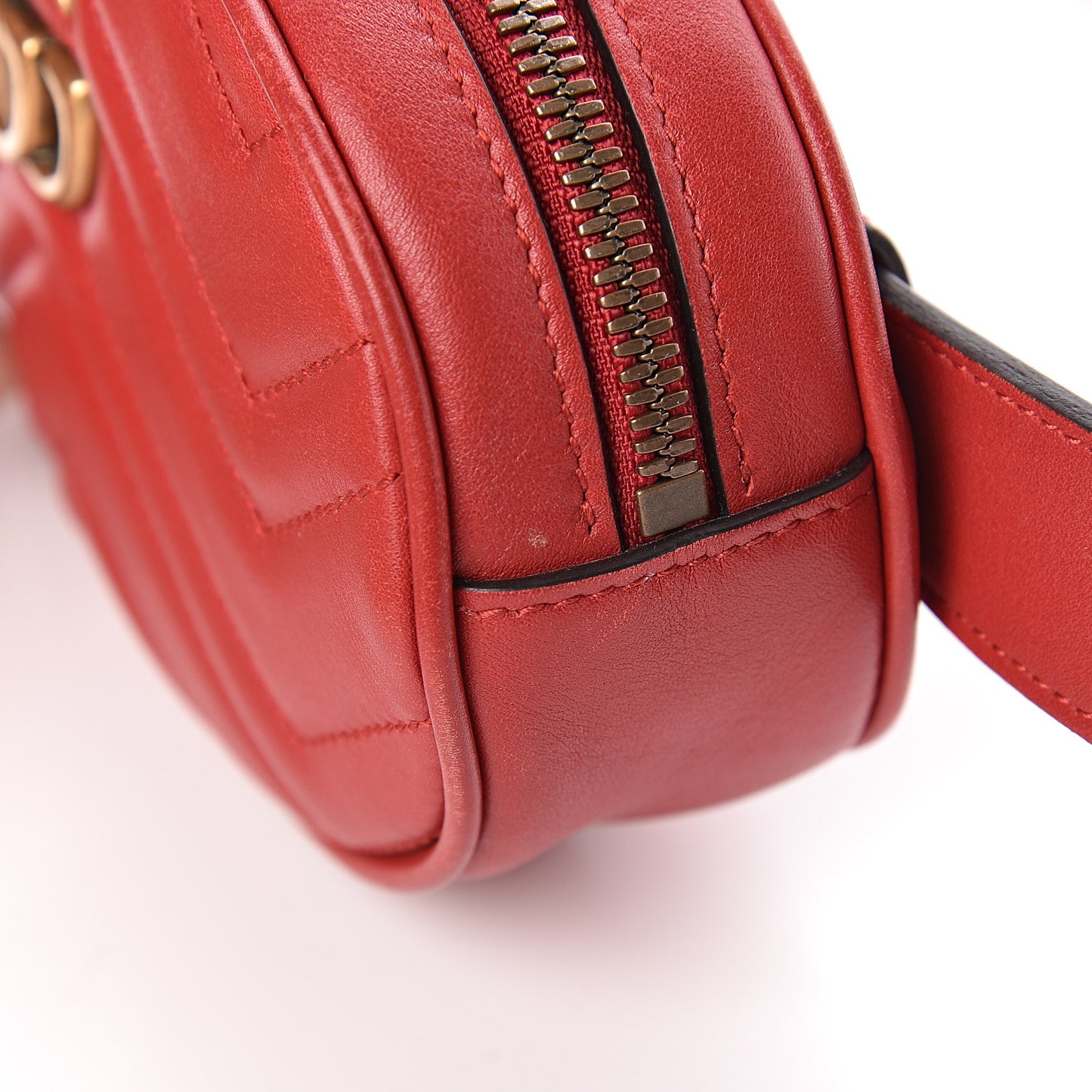 Calfskin Matelasse GG Marmont Belt Bag 85 34 Hibiscus Red